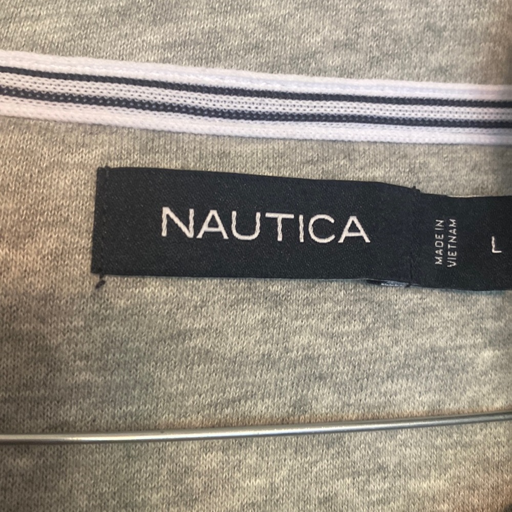 Black and gray nautical quarter zip.  Excellent condition,